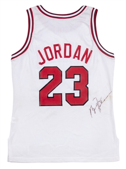 1990-91 Michael Jordan Game Used & Signed Chicago Bulls Home Jersey (MEARS A8, PSA/DNA & JSA)